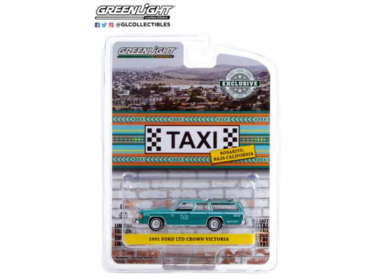 1991 フォード LTD クラウンビクトリア ワゴン メキシコ ロサリト タクシー / Greenlight 1/64 ミニカー