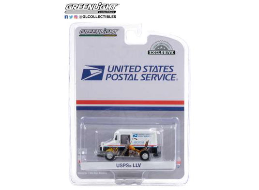 USPS アメリカ郵便公社 デリバリートラック モーターサイクル 切手 LLV / Greenlight 1/64 ミニカー