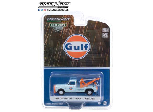 Chevroletシボレー C-30 デューリー レッカー車 1969 ガルフ 働く車 模型 / Greenlight 1/64 ミニカー 模型