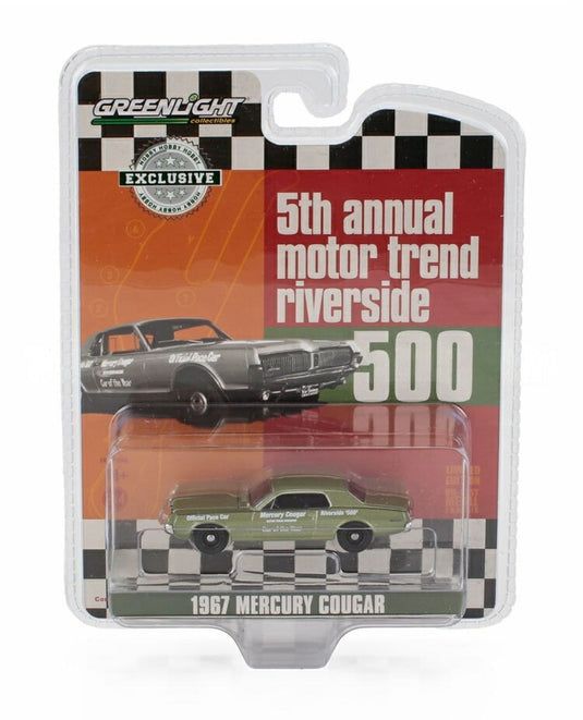MERCURY クーガー オフィシャルペースカー リバーサイド500 クーペ 1967 グリーン / Greenlight 1/64 ミニカー