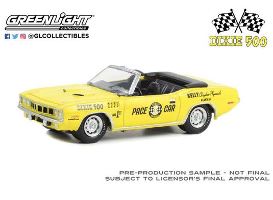 1971 プリムス バラクーダ コンバーチブル ペースカー イエロー Cuda / Greenlight 1/64 ミニカー