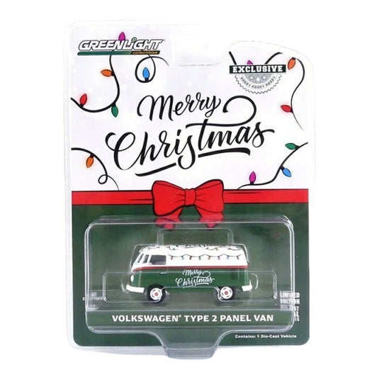 VW タイプ2 パネルバン クリスマス 2023 グリーン / GreenLight 1/64 ミニカー