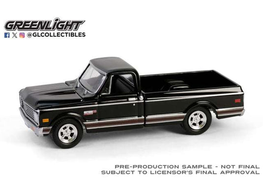 1972 シボレー シャイアン C10 ショートベッド ブラック 1972 Cheyenne / Greenlight 1/64 ミニカー