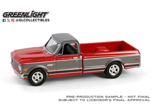 1972 シボレー シャイアン C10 ショートベッド ルビーレッド/グレー C10 / Greenlight 1/64 ミニカー