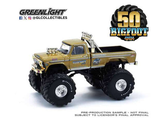 1974 フォード F-250 モンスタードラック 50周年 ビッグフット ゴールド / Greenlight 1/64 ミニカー
