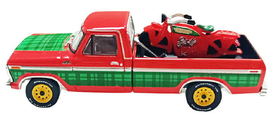 Fordフォード F-250 オートバイ付き 1978 レッド トラック バイク 模型 ダイキャスト / Greenlight 1/64 ミニカー 模型