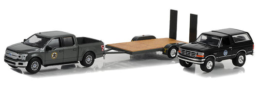 Fordフォード F-150 ピックアップ ブロンコ 1992 トレーラーセット 働く車 模型 モデル / Greenlight 1/64 ミニカー 模型