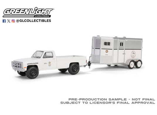 1987 シボレー C20 LAPD 馬匹トレーラー付 警察車両 Hitch & Tow 31 / Greenlight 1/64 ミニカー