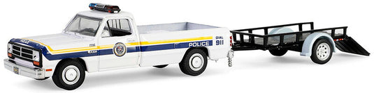 Dodgeダッジ ラム D200 トレーラー付 1990 フィラデルフィア警察 パトカー / Greenlight 1/64 ミニカー 模型
