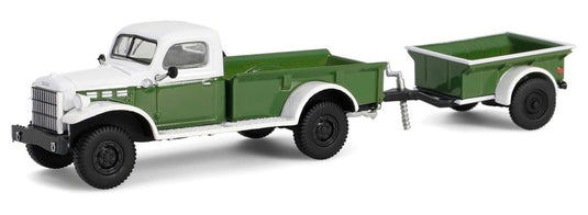 Dodgeダッジ パワーワゴン ピックアップ カーゴトレーラー付き 1950 グリーン ホワイト / GREENLIGHT 1/64 ミニカー