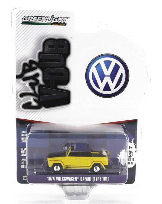 フォルクスワーゲン タイプ181 サファリ メキシコシティ 1972 イエロー / Greenlight 1/64 ミニカー