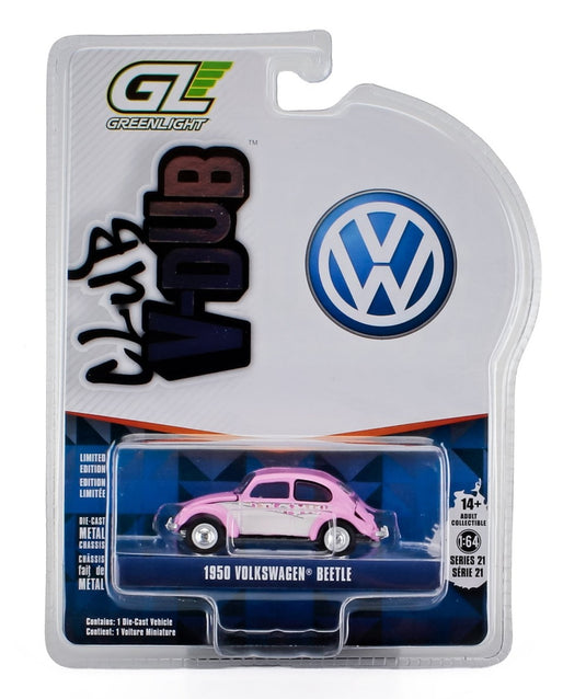 VOLKSWAGEN ビートル 1950 ピンク ホワイト / Greenlight 1/64 ミニカー