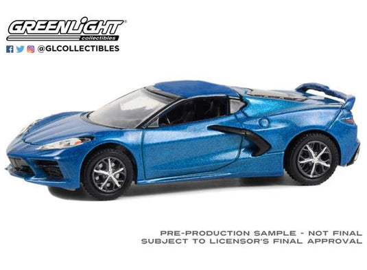 2020 シボレー コルベット C8 スティングレイ ラピッドブルー バレットジャクソン / Greenlight 1/64 ミニカー