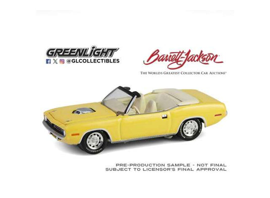 1970 プリムス クーダ コンバーチブル バレットジャクソン イエロー Cuda / Greenlight 1/64 ミニカー