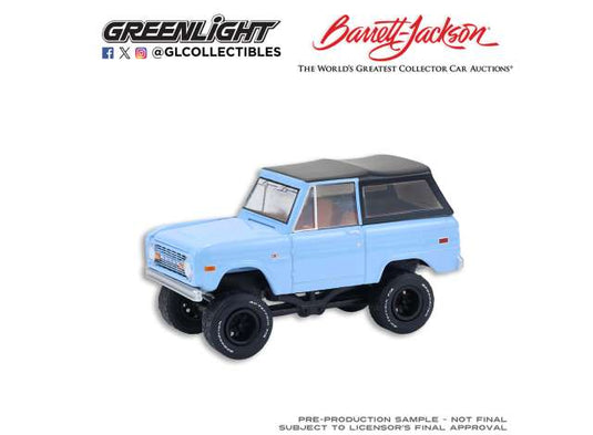 1972 フォード ブロンコ カスタム SUV バレットジャクソン ブルー Bronco / Greenlight 1/64 ミニカー