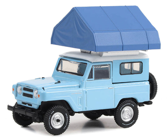 Nissan日産 Patrolパトロール (60) キャンプ テント付 1969 四駆 働く車 模型 モデル / Greenlight 1/64 ミニカー 模型