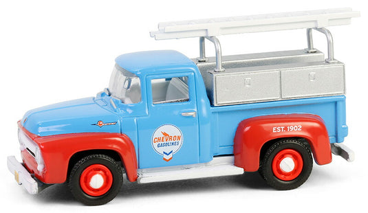 Fordフォード F-100 ツールボックス&ラダー付 1956 シェブロン 働く車 トラック 模型 / Greenlight 1/64 ミニカー 模型