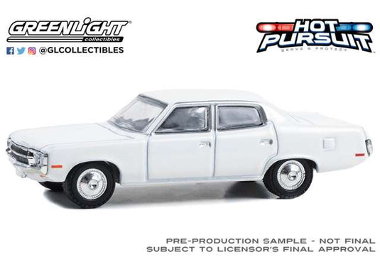 1971-78 AMC マタドール ホワイト ポリス 警察車両 ミニカー / Greenlight 1/64 ミニカー