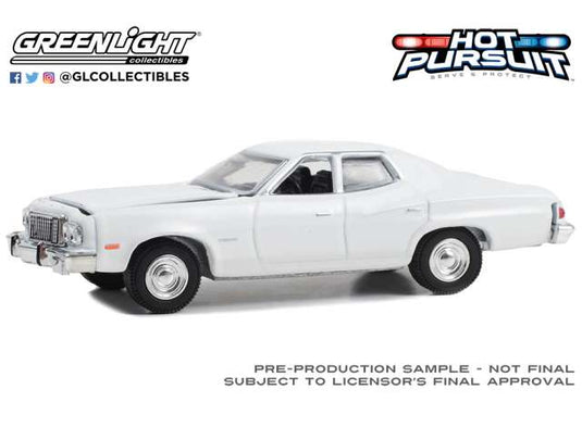 1974-76 フォード グラン トリノ セダン ホワイト ポリス ミニカー / Greenlight 1/64 ミニカー