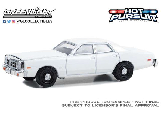 1977-78 ダッジ モナコ ポリス パスート ホワイト 警察車両 ミニカー / Greenlight 1/64 ミニカー