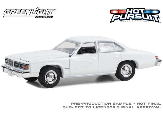 1976-77 ポンティアック ルマン エンフォーサー ホワイト ポリス ミニカー / Greenlight 1/64 ミニカー
