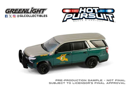 2023 シボレー タホ ポリス ニューハンプシャー州警察 ホットパスート 46 / Greenlight 1/64 ミニカー