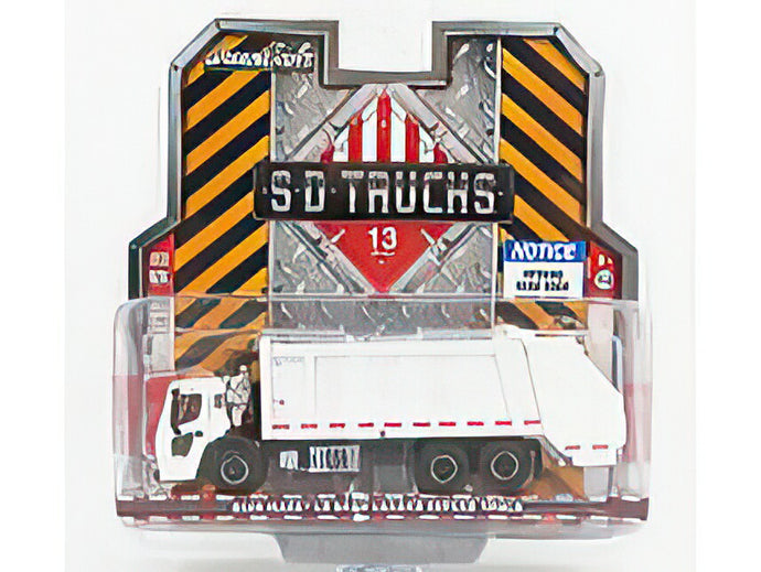 MACK LR REAR REFUSE TRUCK CASSONE RIBALTABILE 3 ASSI 2020 TRASPORTO RIFIUTI WHITE/Greenlight 1/64ミニカー