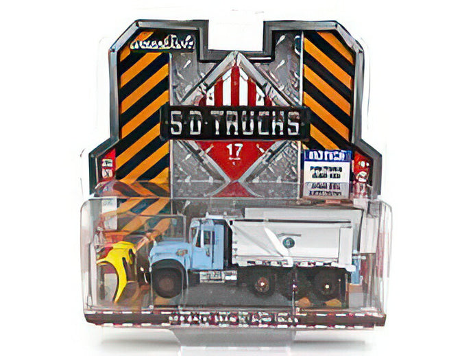 MACK GRANITE DUMP TRUCK CASSONE RIBALTABILE 4 ASSI 2019 SPAZZANEVE SNOWPLOW LIGHT BLUE SILVER/Greenlight 1/64ミニカー