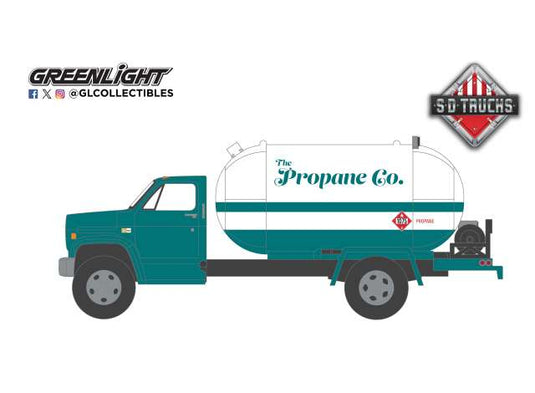 1982 シボレー C-60 プロパン ガス トラック ホワイト/グリーン SD Trucks / Greenlight 1/64 ミニカー