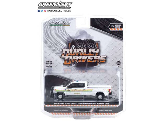 2018 フォード F-350 デュアリー フロリダ州ブラワード郡保安官事務所 船舶ユニット / Greenlight 1/64 ミニカー