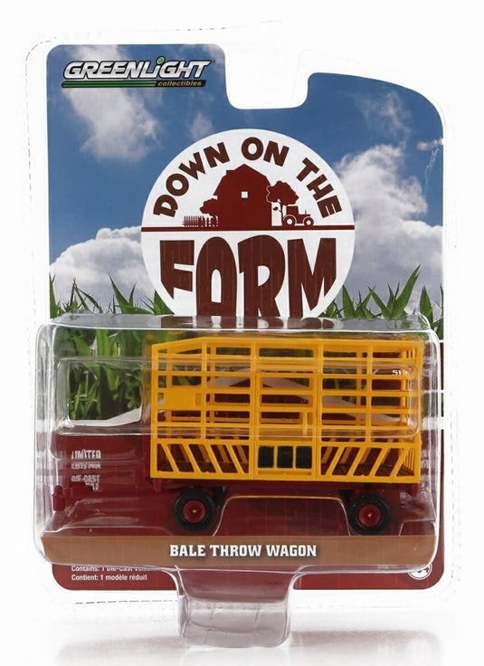 TRAILERトレーラー BALE THROW WAGON FOR TRACTORトラクター YELLOWイエロー / Greenlight 1/64 ミニカー