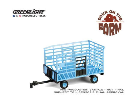 牧草運搬ワゴン ライトブルー 農場 Down on the Farm Series 10 / Greenlight 1/64 農機