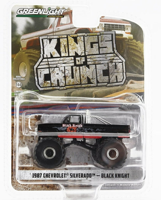 CHEVROLET シルバラード ピックアップ モンスター トラック ブラック・ナイト 1987 ブラック / Greenlight 1/64 ミニカー