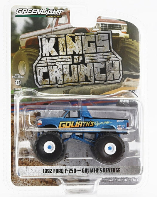 FORD USA F 250 ピックアップ モンスター トラック ゴリアテ 1992 ブルー / Greenlight 1/64 ミニカー
