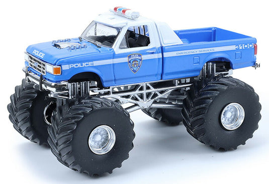Fordフォード F-350 モンスタートラック NYPD 1990 パトカー 働く車 改造車 模型 / Greenlight 1/64 ミニカー 模型