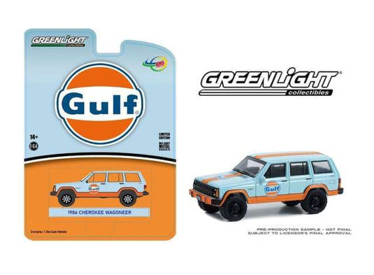 1986 ジープ チェロキー ワゴニア ガルフカラー Jeep Cherokee Gulf / Greenlight 1/64 ミニカー