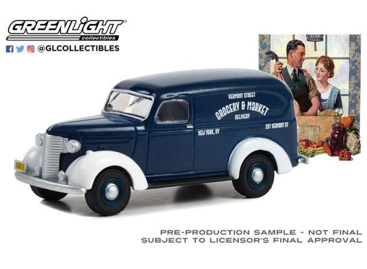 1939 シボレー パネルトラック 配達車 ノーマン・ロックウェル 5 ミニカー / Greenlight 1/64 ミニカー