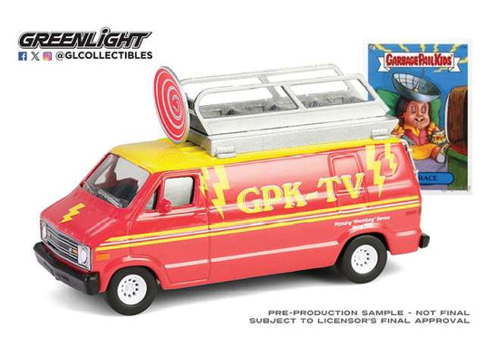 1976 ダッジ B-100 衛星アンテナ付 ガーベッジパイルキッズ 7 レッド / Greenlight 1/64 ミニカー