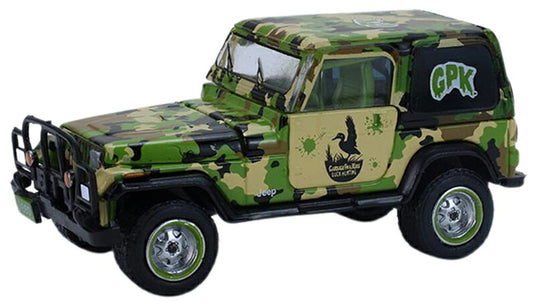Jeepジープ YJ ガーベージペイルキッズ 1991 迷彩 模型 ダイキャスト モデル / Greenlight 1/64 ミニカー 模型