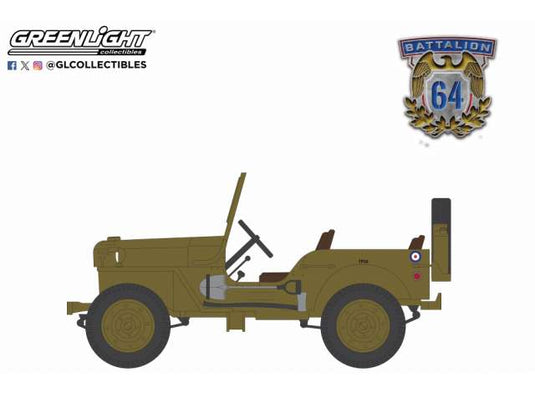 1942 ウィリス MB ジープ 英陸軍 司令部車両 Battalion 64 4 / Greenlight 1/64 ミニカー