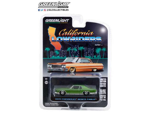 1970 シボレー モンテカルロ ローライダー カリフォルニア グリーン / Greenlight 1/64 ミニカー