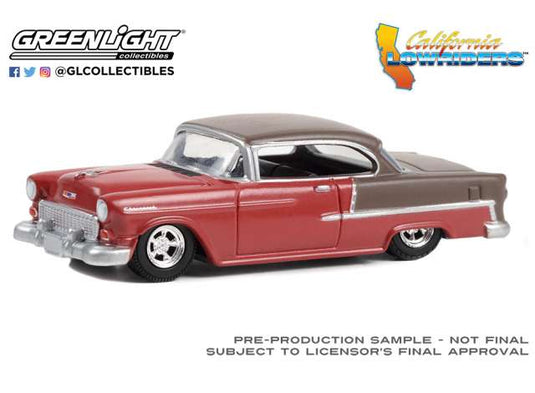 1955 シボレー ベルエア ローライダー カリフォルニア ルビーレッド/ブロンズ / Greenlight 1/64 ミニカー
