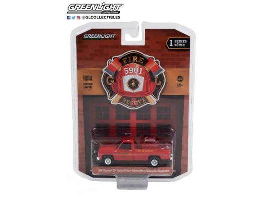 1986 シボレー C20 消防機材付 消防車 Fire & Rescue 1 ミニカー / Greenlight 1/64 ミニカー