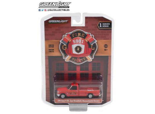 1992 フォード F-350 イーストブルックフィールド森林消防車 消防車 / Greenlight 1/64 ミニカー