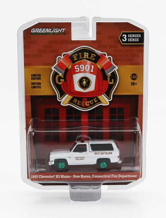 シボレー K5 ブレイザー コネチカット州消防署 1995 ホワイト / Greenlight 1/64 ミニカー