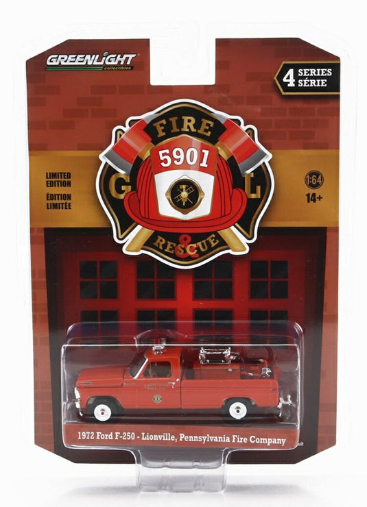FORD USA F 250 ピックアップ ペンシルベニア州消防車 1972 オレンジ / Greenlight 1/64 ミニカー