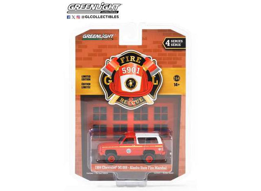 1984 シボレー M1009 アラスカ州 消防署 消防車 ミニカー 働く車 / Greenlight 1/64 ミニカー
