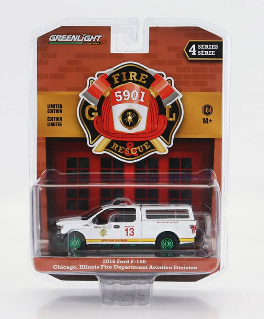 フォード F-150 ピックアップ シカゴ消防局 2018 ホワイト/イエロー / Greenlight 1/64 ミニカー