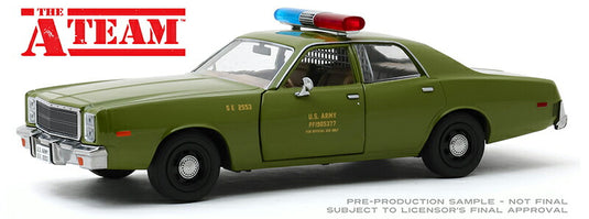 Plymouthプリムス Furyフューリー US Army ポリス 1977 軍警察 模型 ダイキャスト / Greenlight 1/24 ミニカー 模型