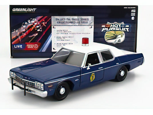 DODGE MONACO KANSAS HIGHWAY PATROL POLICE 1975 BLUE WHITE/Greenlight 1/24ミニカー
